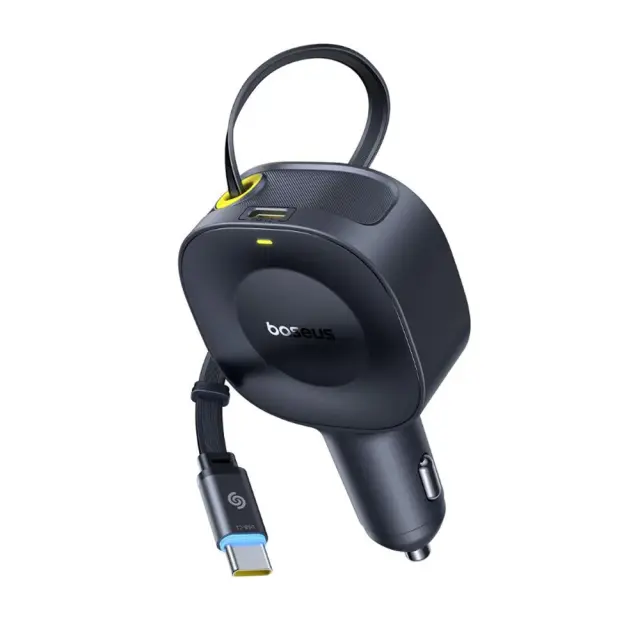 Baseus Φορτιστής Αυτοκινήτου PrimeTrip VR2 30W with Retractable USB-C Cable Black