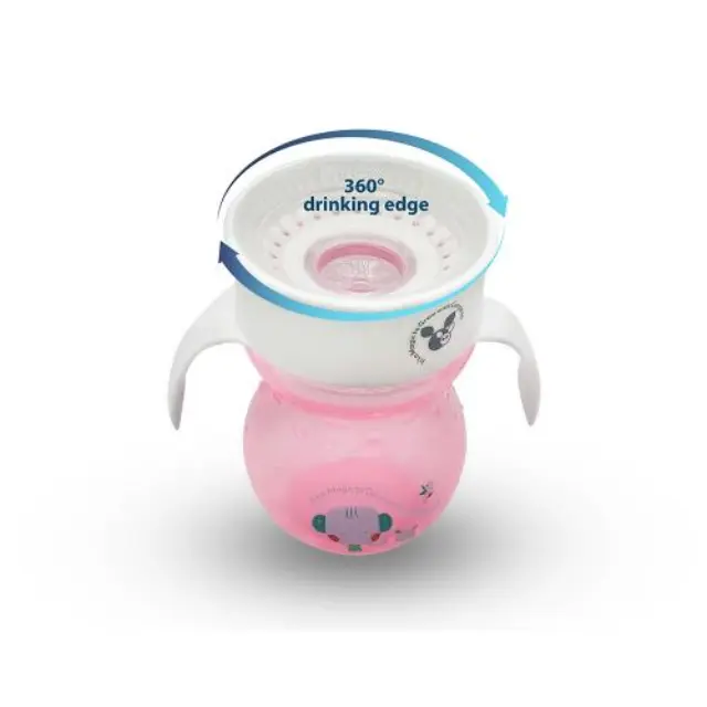 Εκπαιδευτικό Κύπελλο 360° Με Λαβές 270ml Pink Magic Cup C0669H Cangaroo 2