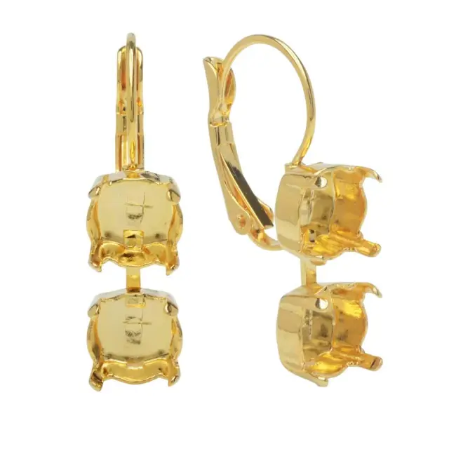Σκουλαρίκι με 2 Καστόνια για Swarovski 1088 SS39 - Gold Plated - 2τεμ