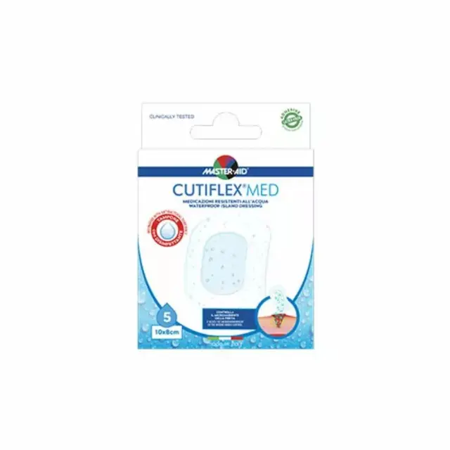 Master Aid Cutiflex Αυτοκόλλητες Διαφανείς & Αδιάβροχες Γάζες 10x8cm (5,6x4), 5 τεμάχια