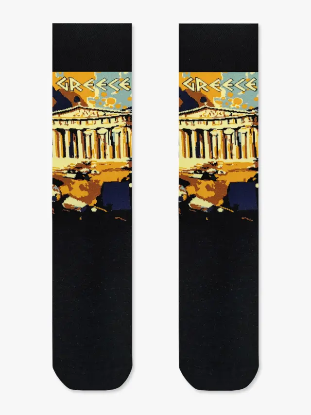 Κάλτσα Βαμβακερή με Σχέδια Greece Parthenon NODO - 43-48