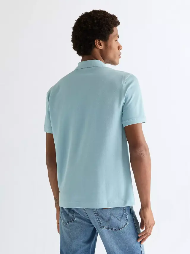 Wrangler Ανδρικό Pique Polo Shirt 112378001 – Light Cyan - S 2