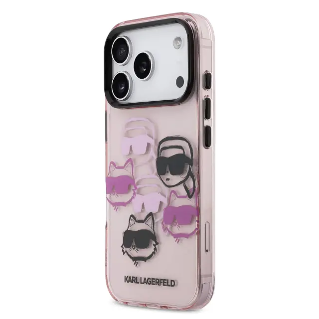 Karl Lagerfeld IML Multi K&CH Heads Case for iPhone 17 Pro Pink 2