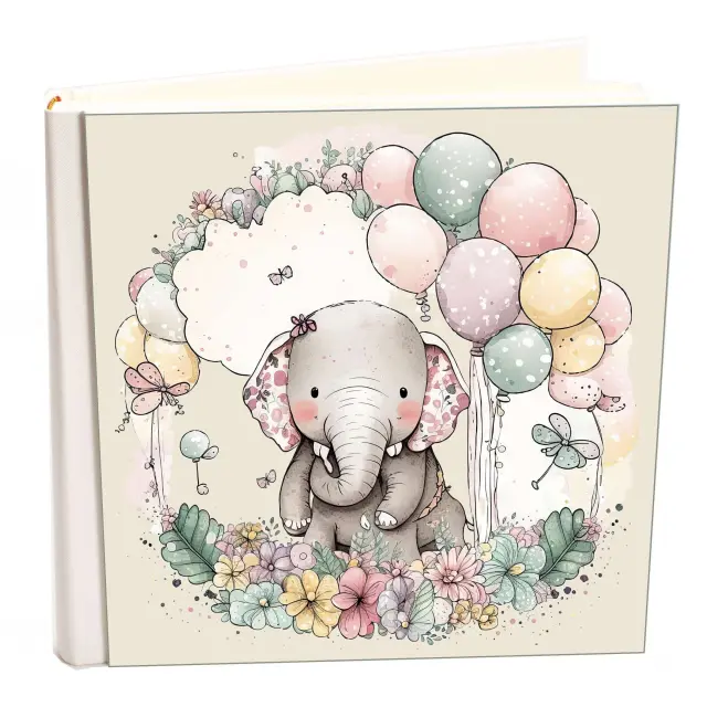Άλμπουμ my album elephant 30 boho style με ριζόχαρτο 35x35cm και κουτί άλμπουμ