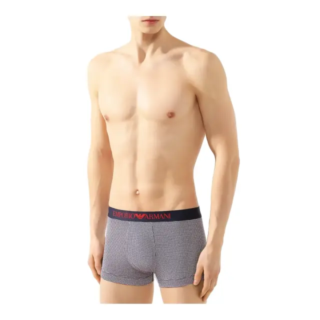 Emporio Armani Ανδρικό Boxer Cerhi - Διπλό Πακέτο, Χρώμα CERCHI MAR-BCO/ROSSO - S 3