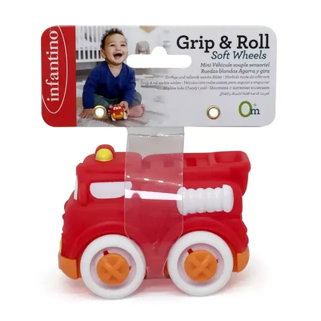 INFANTINO GRIP & ROLL SOFT WHEELS-FIRE ENGINE