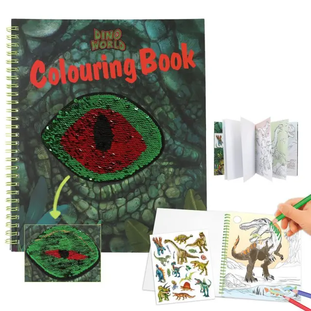 Dino World - Colouring Book With Reservible Seqins 0412757 - Toys