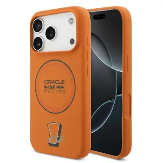 Red Bull Silicone Blue Ring MagSafe Case for iPhone 17 Pro Orange