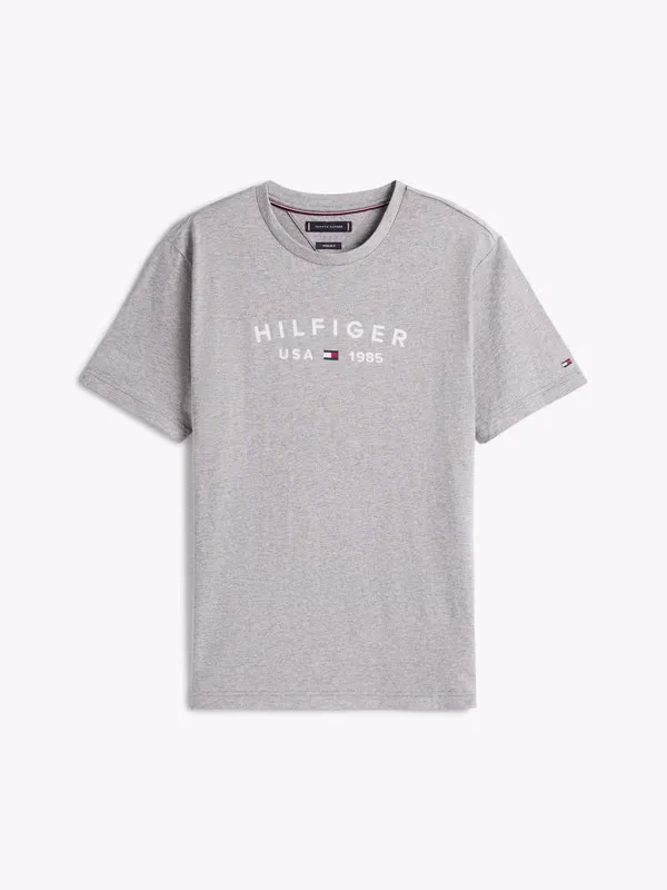 Tommy Hilfiger Γκρι T-shirt με λευκά γράμματα Γκρι 2