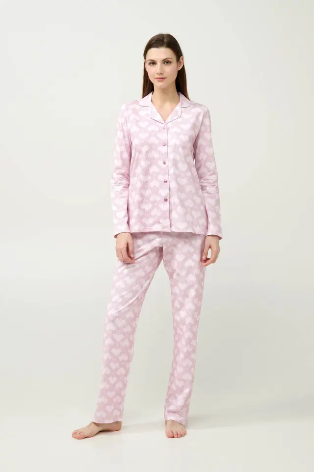 Vamp Γυναικεία Πιτζάμα Σεμιζιέ 100% Βαμβάκι Rose Elegance Hearts - XL