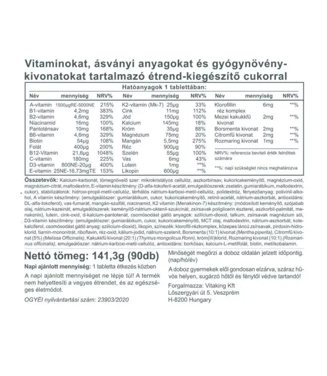 Vitaking Daily One Multivitamin 90 Tablets 2
