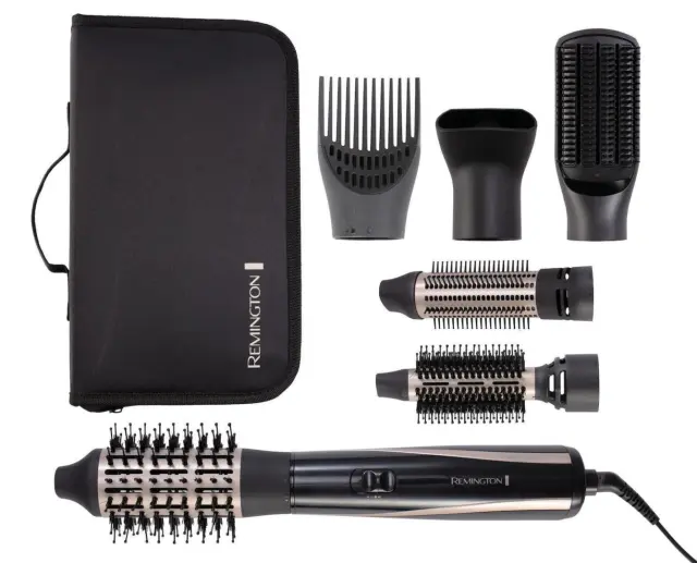 Remington Blow Dry + Style AS7700 Βούρτσα Μαλλιών Θερμού Αέρα 1200W με 6 Εξαρτήματα, Κεραμικές Βούρτσες, Ιονική Τεχνολογία + Κρύο Αέρα – Μαύρη
