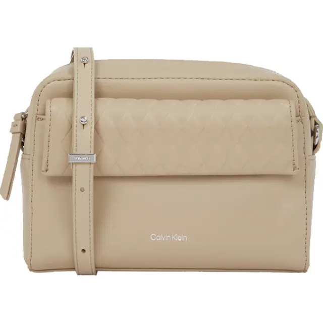 Calvin Klein Γυναικεία Τσάντα Mini Quilt Camera Bag Εκρού