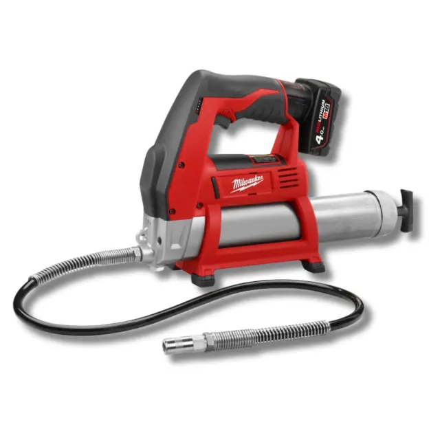 Milwaukee 4933441675 - Πιστόλι Γράσου Μπαταρίας M12 GG-401B 12V με Φορτιστή + 1 Μπαταρία 4.0Ah (1x4.0Ah)