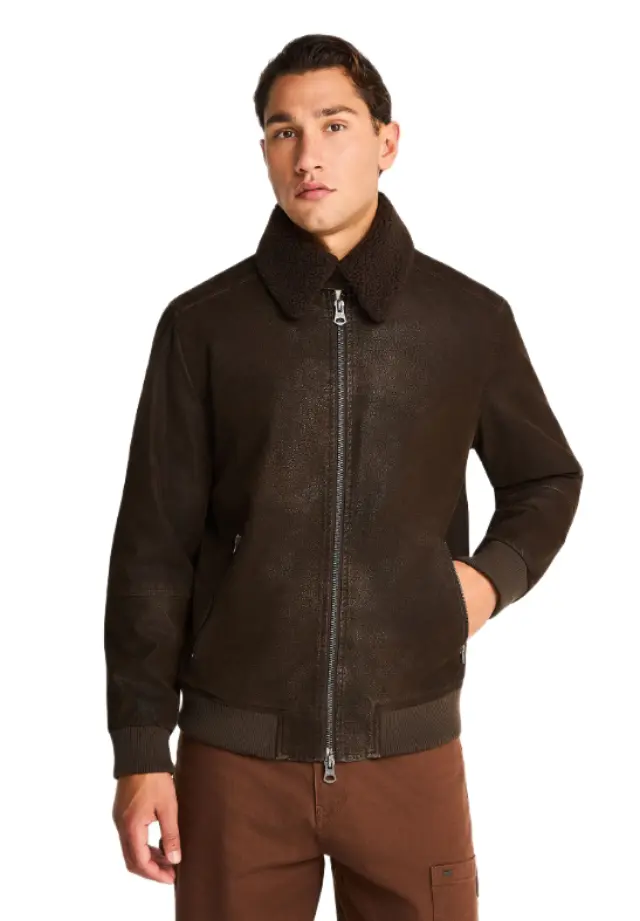 Funky Buddha ανδρικό faux suede aviator jacket FBM014-065-01-1
