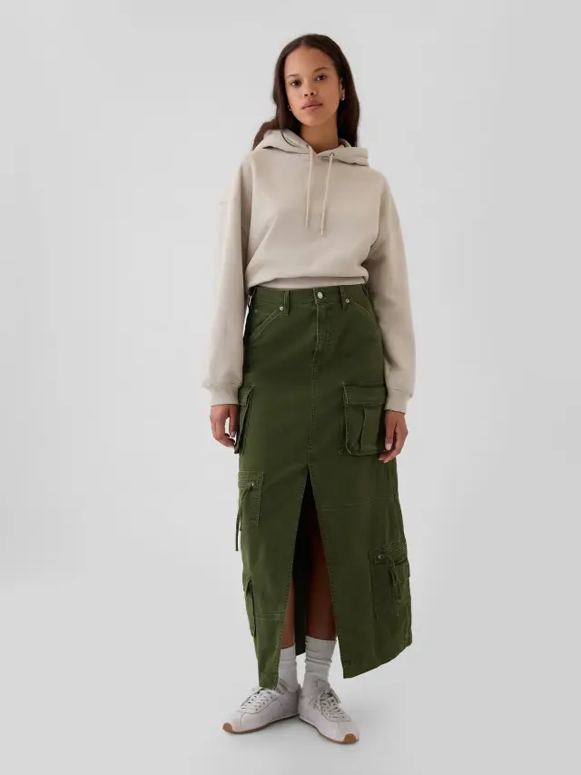 Πράσινη Cargo Maxi Φούστα olive green - 0
