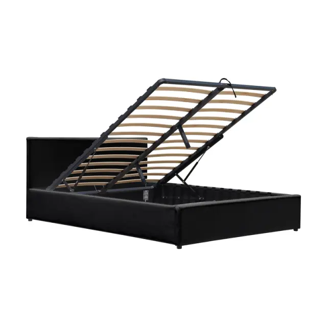 Κρεβάτι Dellia pakoworld με αποθηκευτικό χώρο pu μαύρο 120x200εκ 2