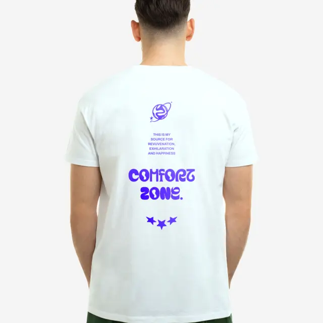 T-shirt Noshame® Λευκό με τύπωμα Comfort Zone - 132533 - XXL