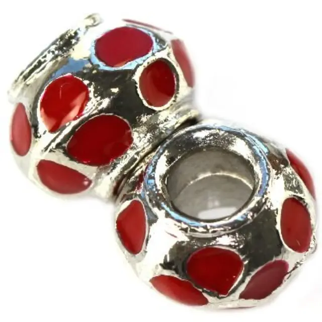 Μεταλλική Χάντρα Modular Ruby Flower Vases 9x13mm - 5τεμ