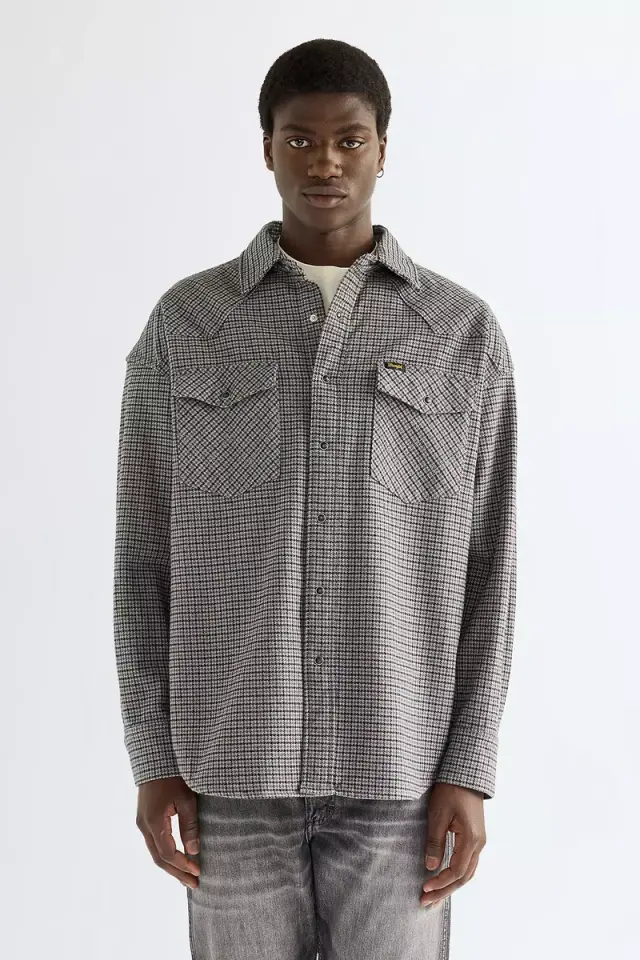 Wrangler Ανδρικό Καρό Overshirt 112387000 - Black Heather - XL