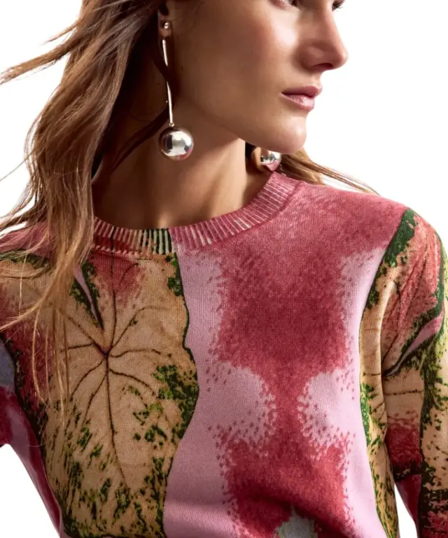 Desigual - Γυναικείο Πουλόβερ Leaf Lacroix 26SWJF45-3049 Ροζ 3