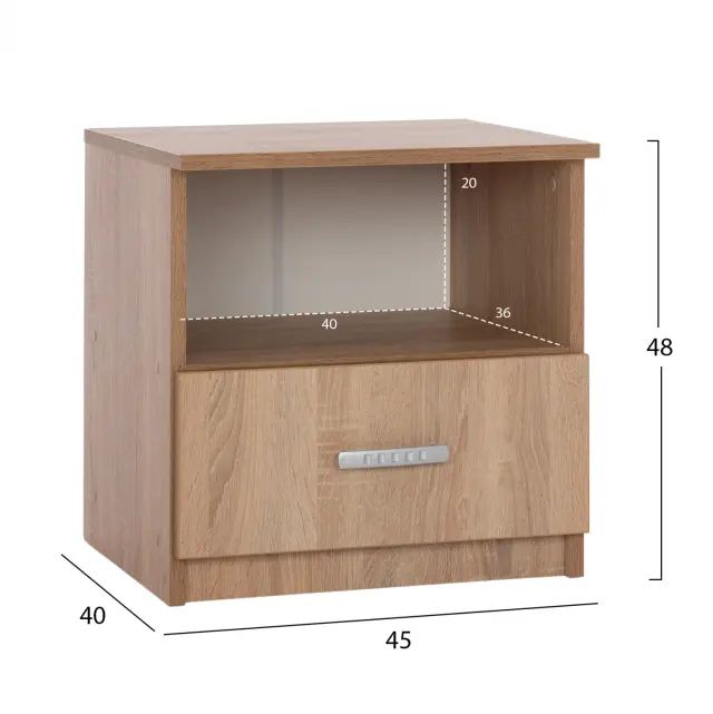 ΚΟΜΟΔΙΝΟ ΜΕ ΣΥΡΤΑΡΙ SONAMA OAK FB92431.01 45x40x48 εκ. 2