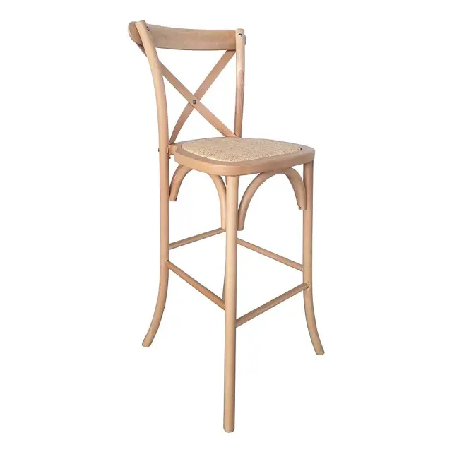 Σκαμπό Bar DESTINY Φυσικό Ξύλο 45x48x110cm