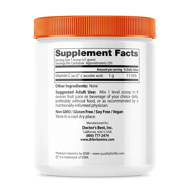 Doctor's Best Pure Vitamin C Powder With Quali-C 2