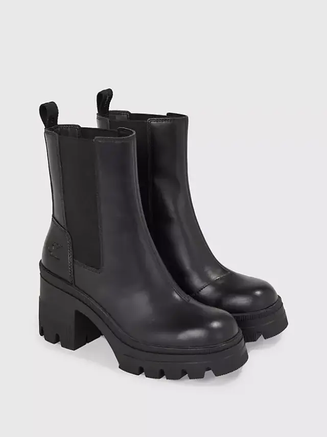 Calvin Klein - Γυναικεία Μποτάκια Chunky Heeled Chelsea Boot Lth YW0YW01112-0GT Μαύρα - 40 3