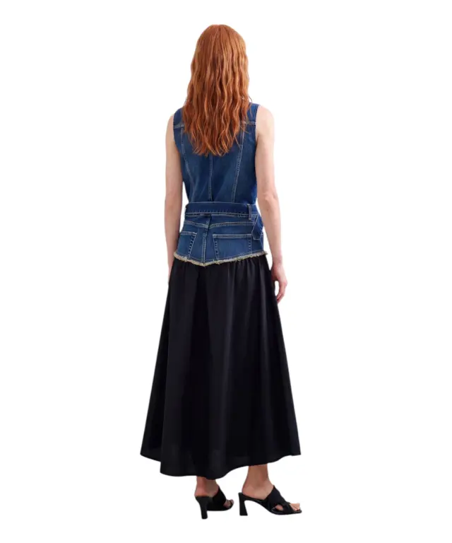 Desigual - Γυναικείο Φόρεμα Denim Χωρίς Μανίκια Gigi 26WWVD03-5053 Μπλε/Μαύρο 3