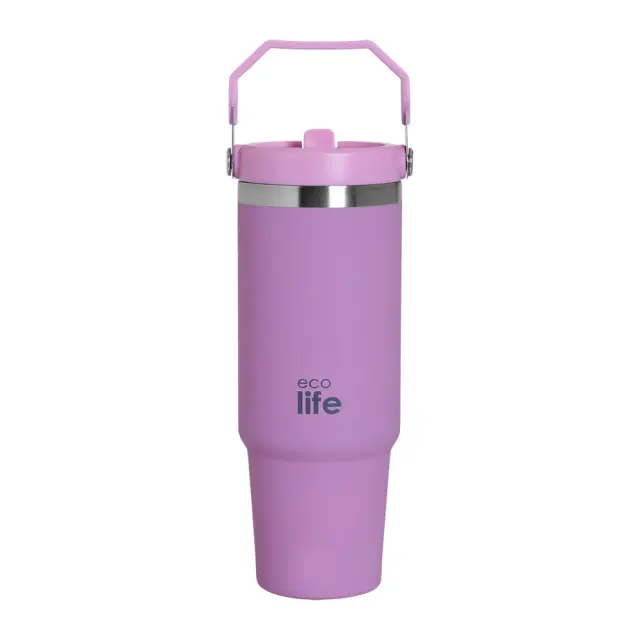 Ecolife PURPLE 'HANDLE LID' TUMBLER 900ML