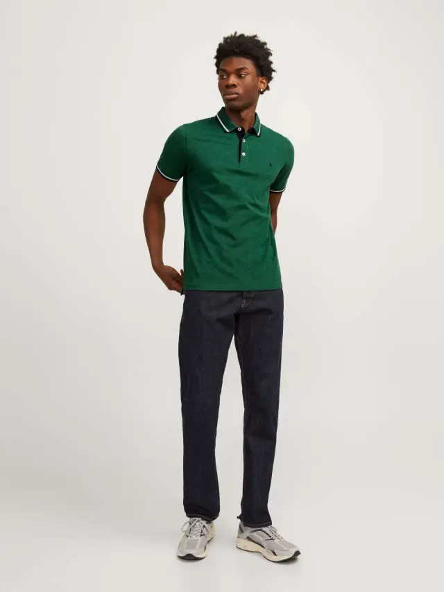 JJEPAULOS POLO SS NOOS Dark Green 2