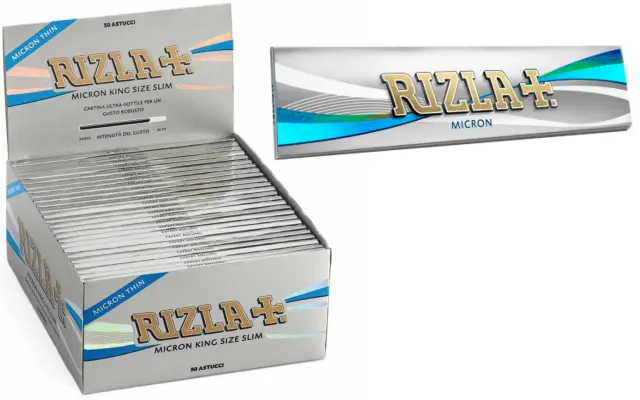 RIZLA Χαρτάκια - Micron - King Size Slim 32φ. - 50τεμ.