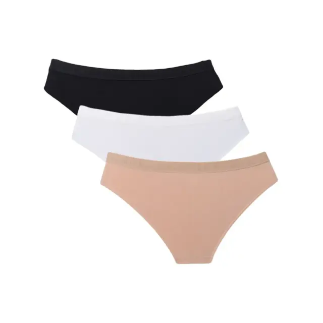 FMS Γυναικείο Slip Classic Cotton Tai - Τριπλό Πακέτο, Χρώμα Λευκό/Μπεζ/Μαύρο