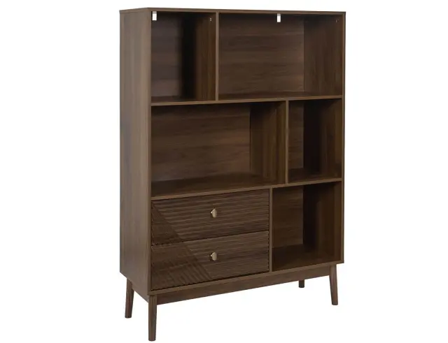 Βιβλιοθήκη Tiffany Home Deco Factory με 5 ράφια και διαστάσεις 100x35x140cm - Aπόχρωση Καφέ HD0564 3