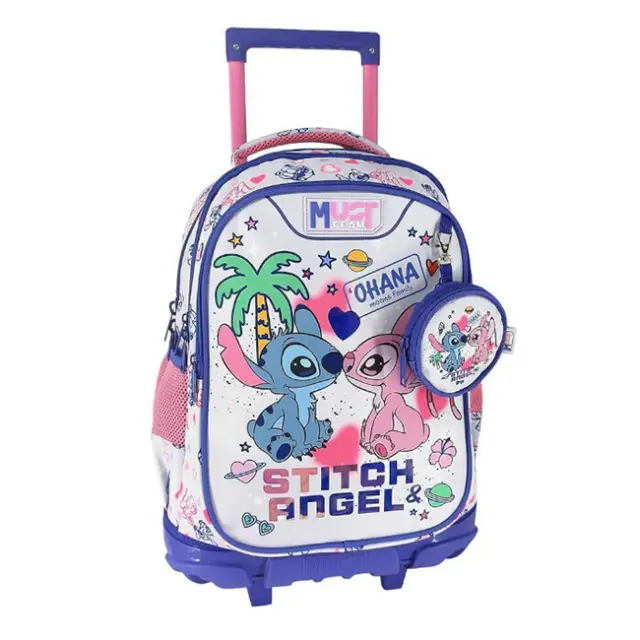 Must Σχολική Τσάντα Τρόλεϊ Δημοτικού 3 θήκες Stitch-Angel Ohana (000565979)