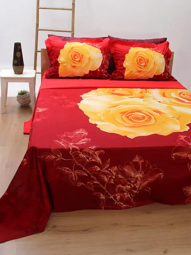 Σετ Παπλωματοθήκη Satin Εμπριμέ 300 Υπέρδιπλη (230x250) Sunshine