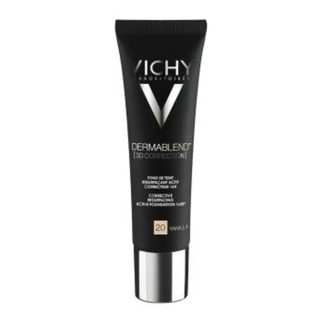 Vichy Dermablend Make Up 3D Correction No.20 Vanilla Διορθωτικό Make Up Προσώπου, για λιπαρή επιδερμίδα με τάση ακμής, 30ml 3