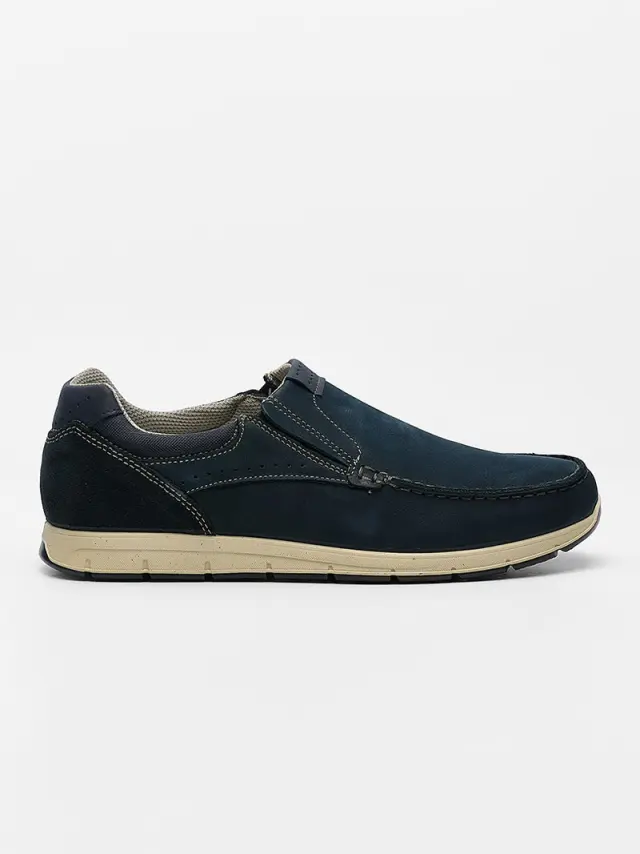 Imac Μοκασίνια-Loafers Ανδρικό δέρμα Nubuck Μπλέ IMA/351260 BLUE 2