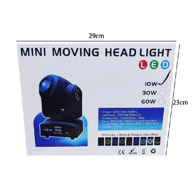 Φωτορυθμικό με περιστρεφόμενη κεφαλή 10W- Mini moving projector 10W 80018 3