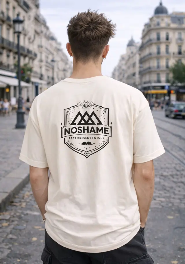 T-shirt Noshame® Oversized Off-white με τύπωμα - 142675 - XXL