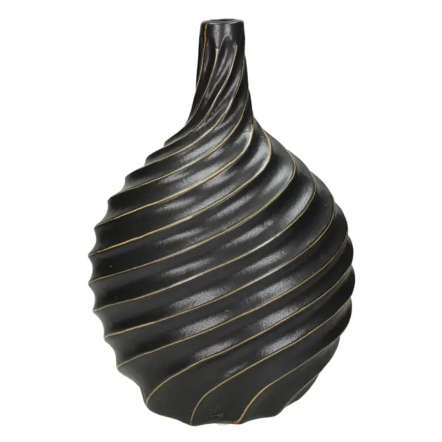 Βάζο Μαύρο Πέτρα 20.5x15x30cm