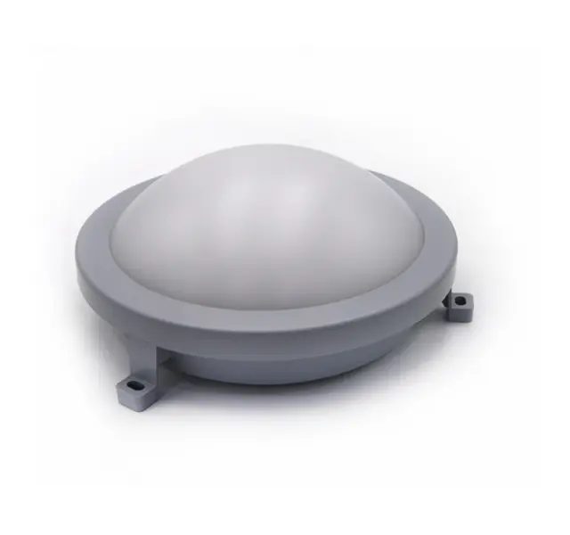 LED ΧΕΛΩΝΑ PC ΣΤΡΟΓΓΥΛΗ Φ210mm 12W 4000K IP54 ΓΚΡΙ