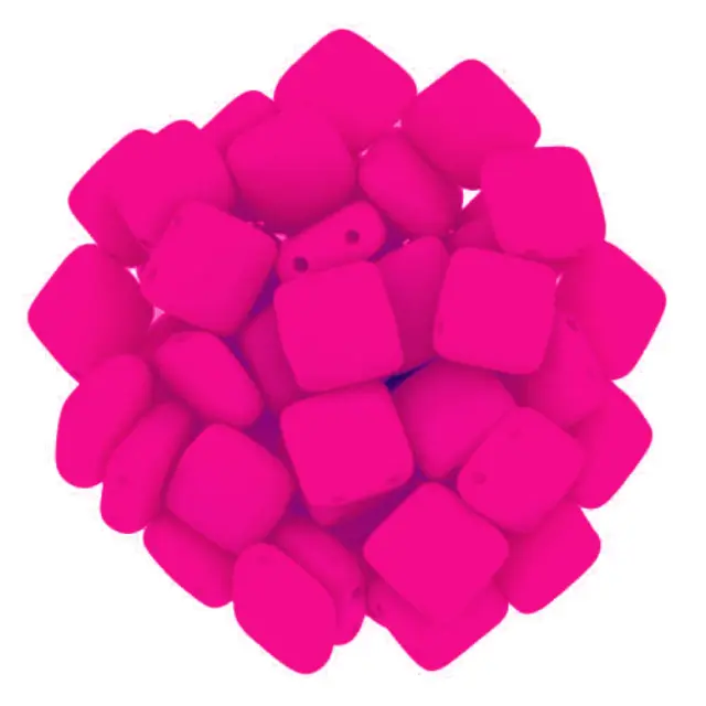 Χάντρα Tile - Bright Neon Pink 6mm ~29τεμ