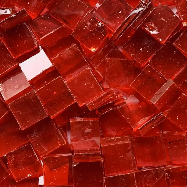 Γυάλινη Ψηφίδα Tiffany Glass 10x10mm - T051 Ruby - 200gr