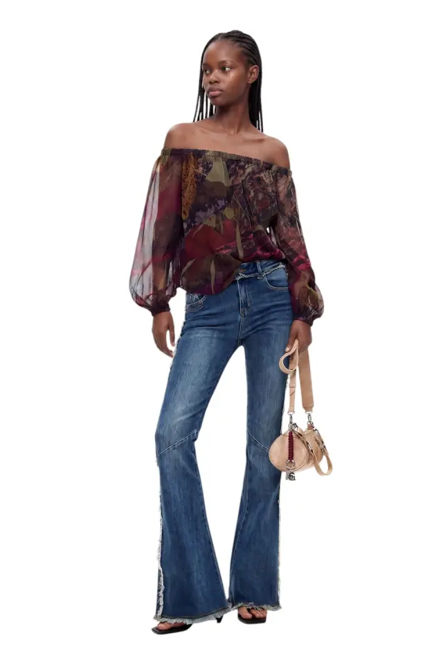Desigual - Γυναικεία Μακρυμάνικη Μπλούζα Paris 26WWBW03-4092 Χακί/Μπορντό 2