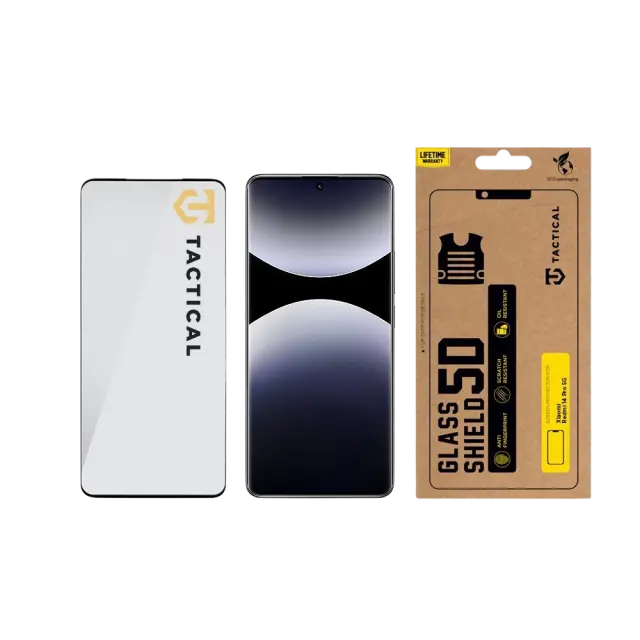 Tactical Glass Shield 5D for Xiaomi Redmi Note 14 Pro 4G/5G/Poco X7 5G Black 3