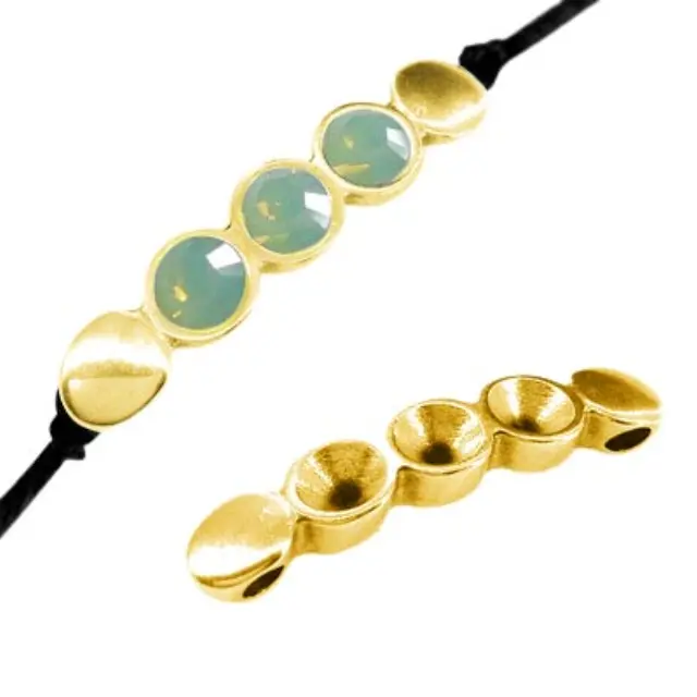 Μεταλλικός Σύνδεσμος & Υποδοχές για SS29 - 7x36mm - 24K Gold Plated - 2τεμ