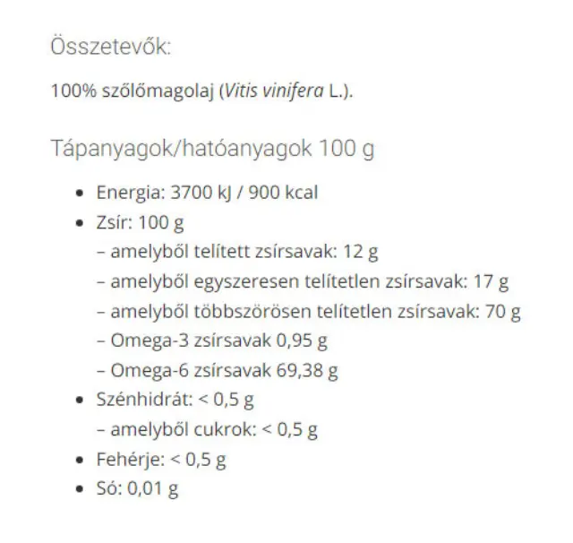Natur Tanya Szőlőmagolaj 2