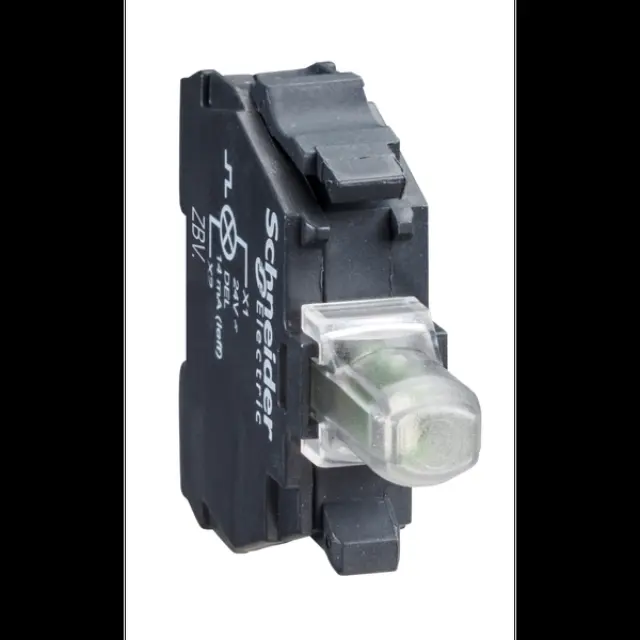 Harmony XB4, Light block for head Ø22, white, integral LED, screw clamp terminal, 24…120 V AC/DC
